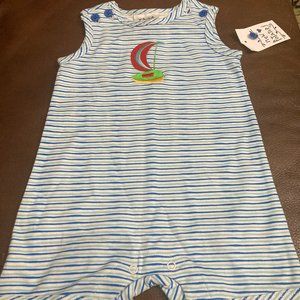 NWT Nautical stripe blue onesie New potatoes 6M